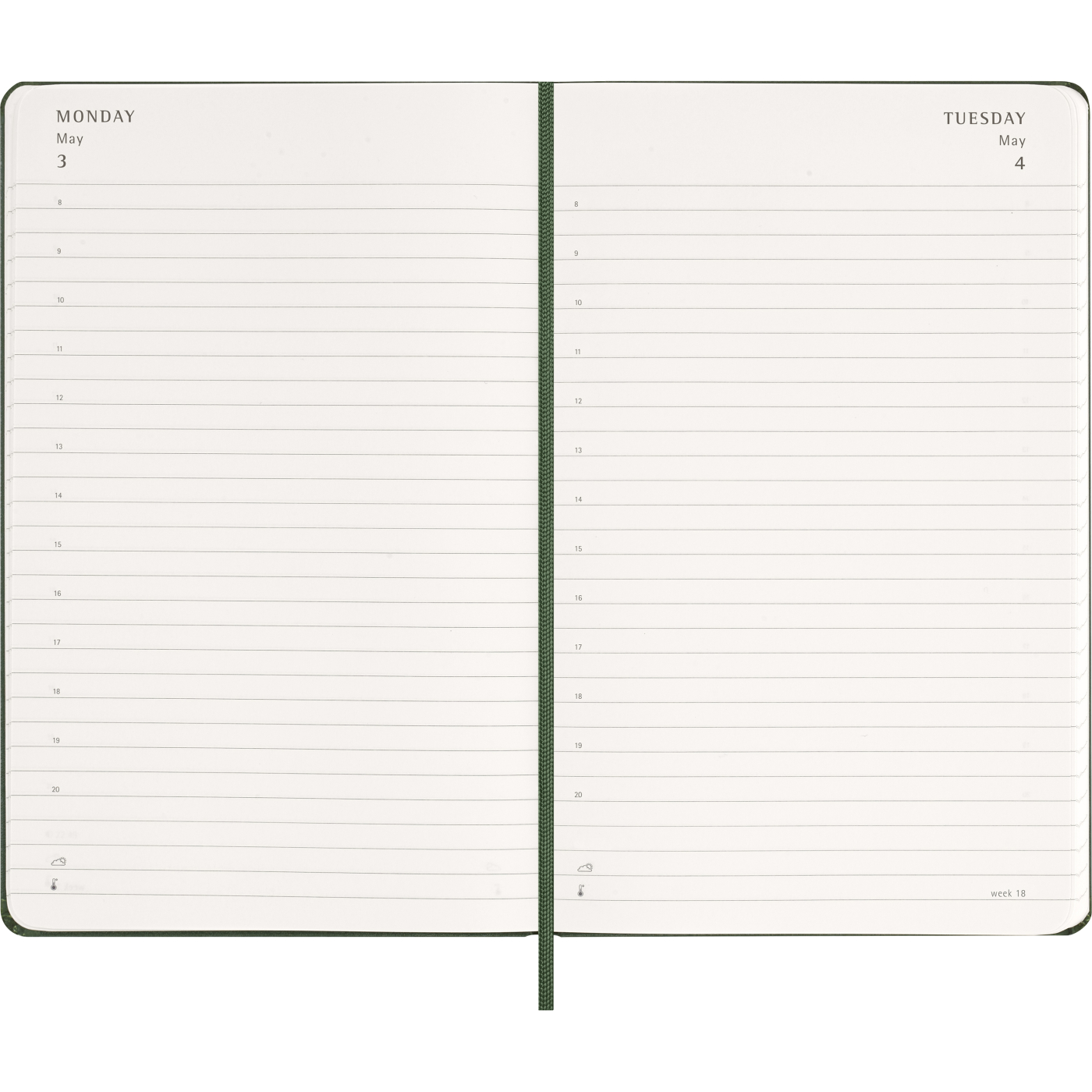Calendrier 12M Daily 2027 Hardcover Large Myrtle Green