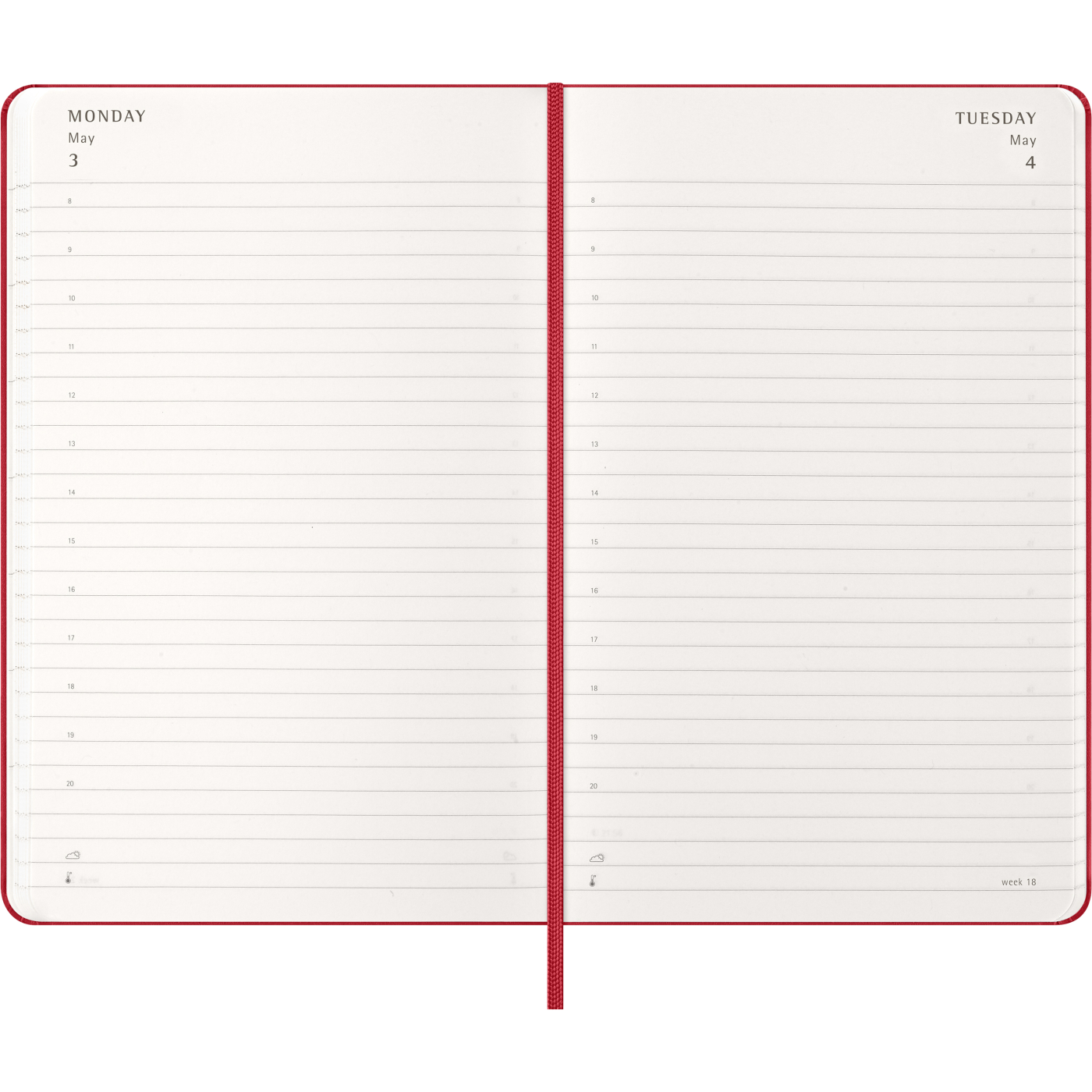 Calendrier 12M Daily 2027 Hardcover Large Red