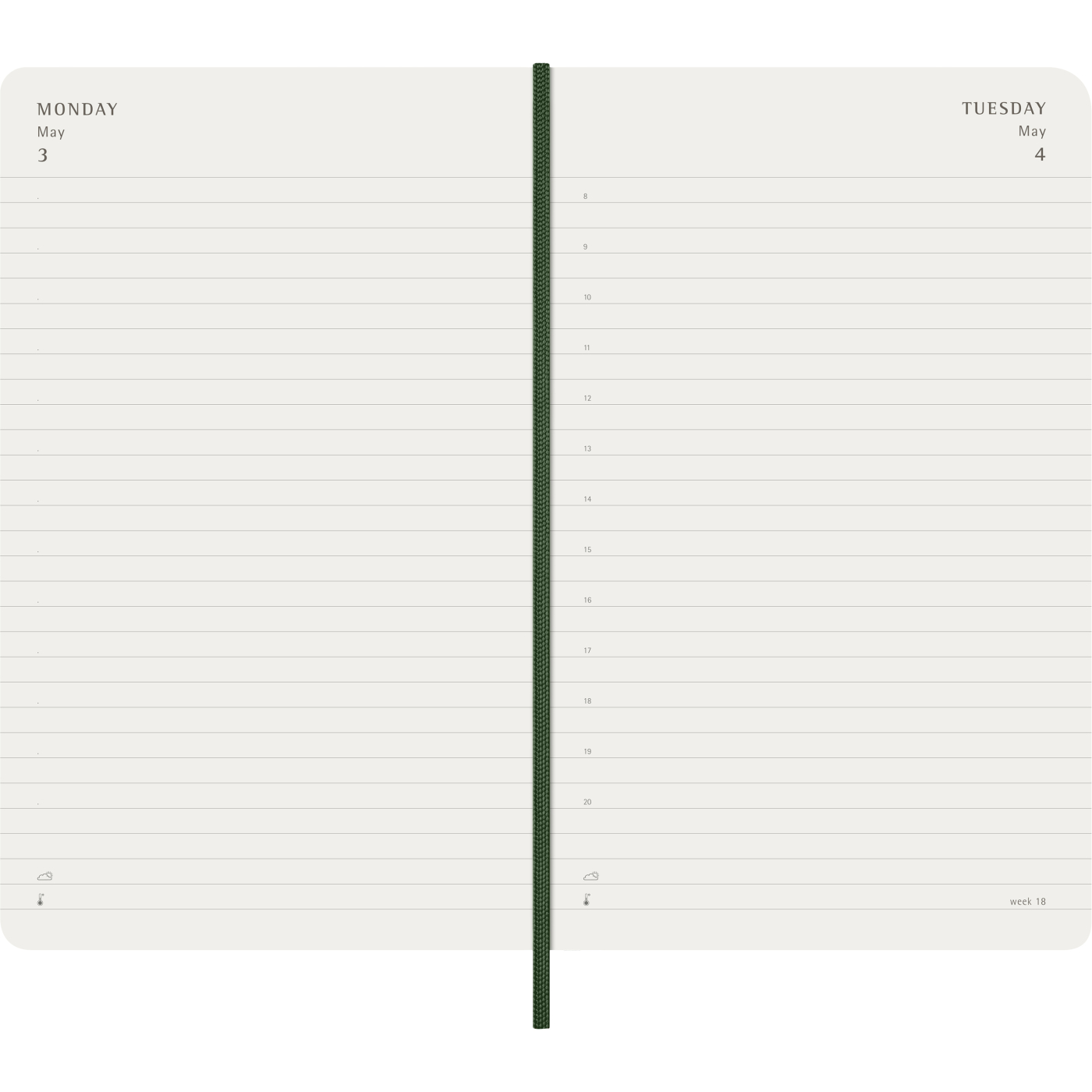 Calendrier 12M Daily 2027 Softcover Large Myrtle Green