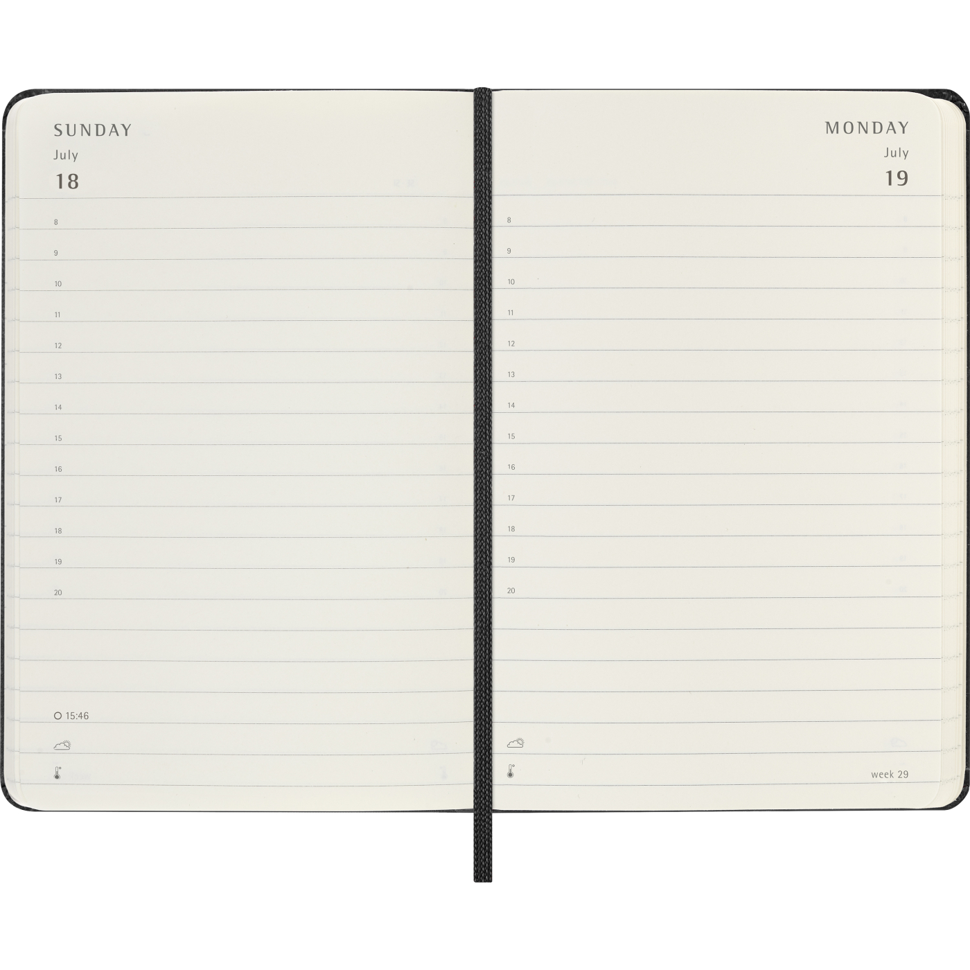 Calendrier 12M Daily 2027 Hardcover Pocket Black