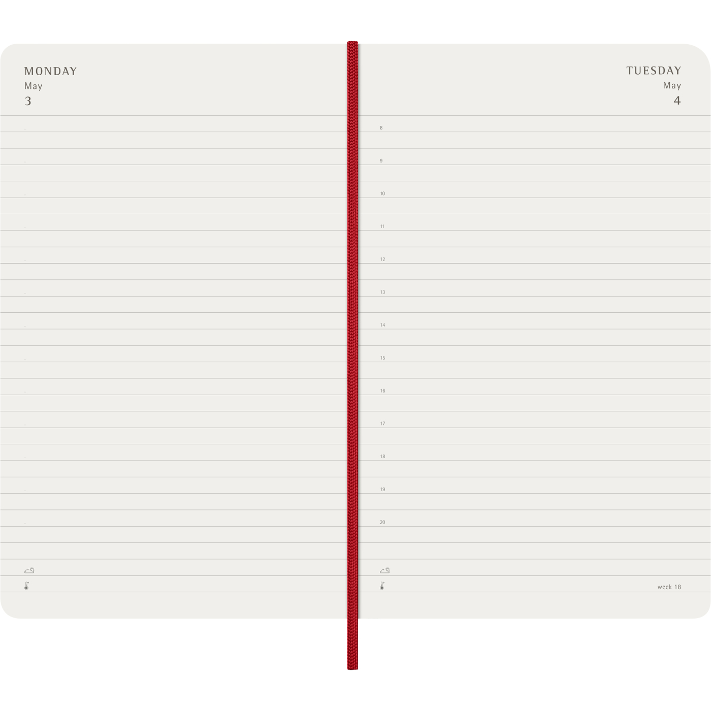 Calendrier 12M Daily 2027 Hardcover Pocket Red