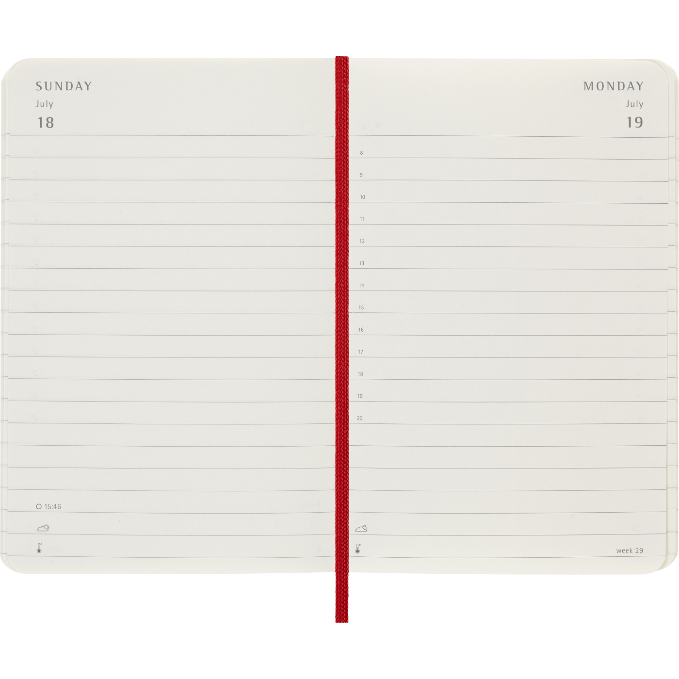 Calendrier 12M Daily 2027 Softcover Pocket Red