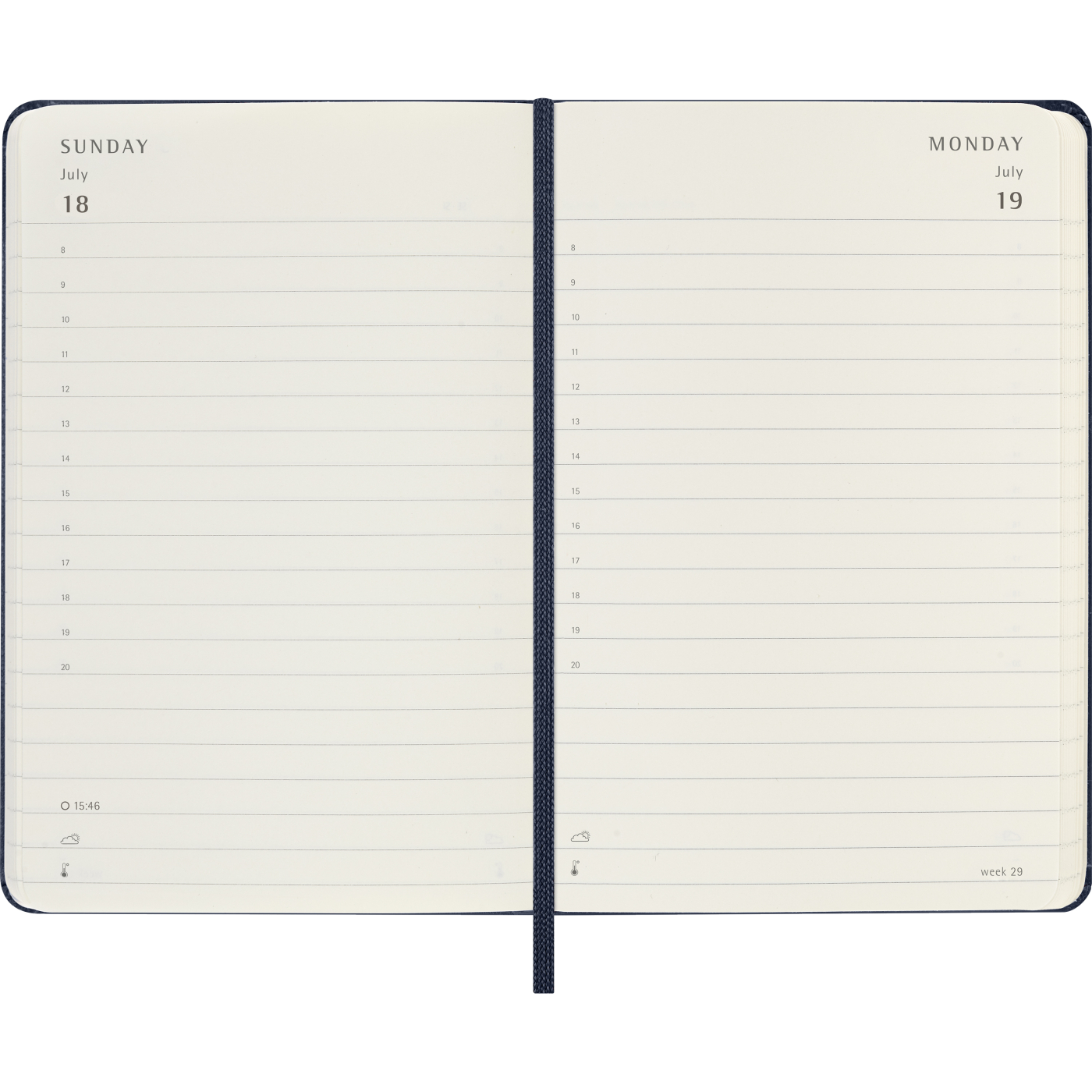 Calendrier 12M Daily 2027 Hardcover Pocket Sapphire Blue