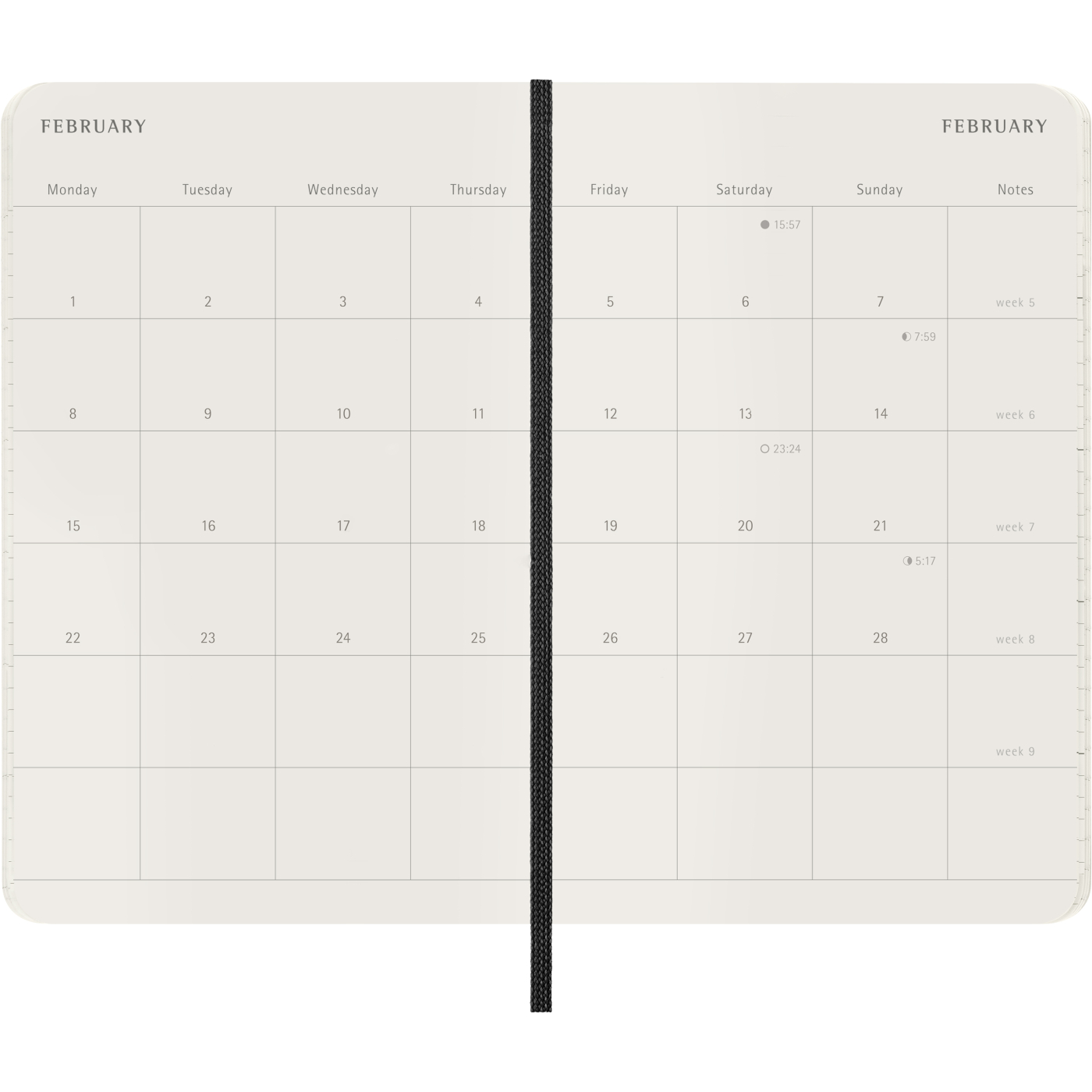Calendrier 12M Monthly 2027 Softcover XL Black