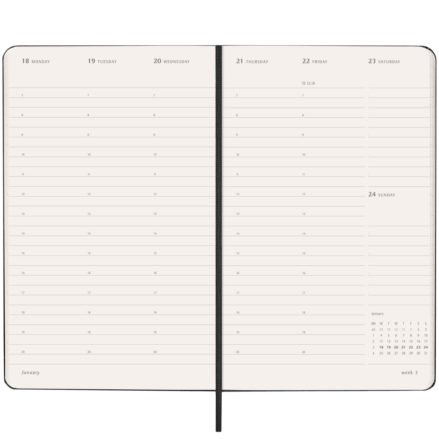 Calendrier 12M Weekly Vertical PRO 2027 Hardcover Large Black