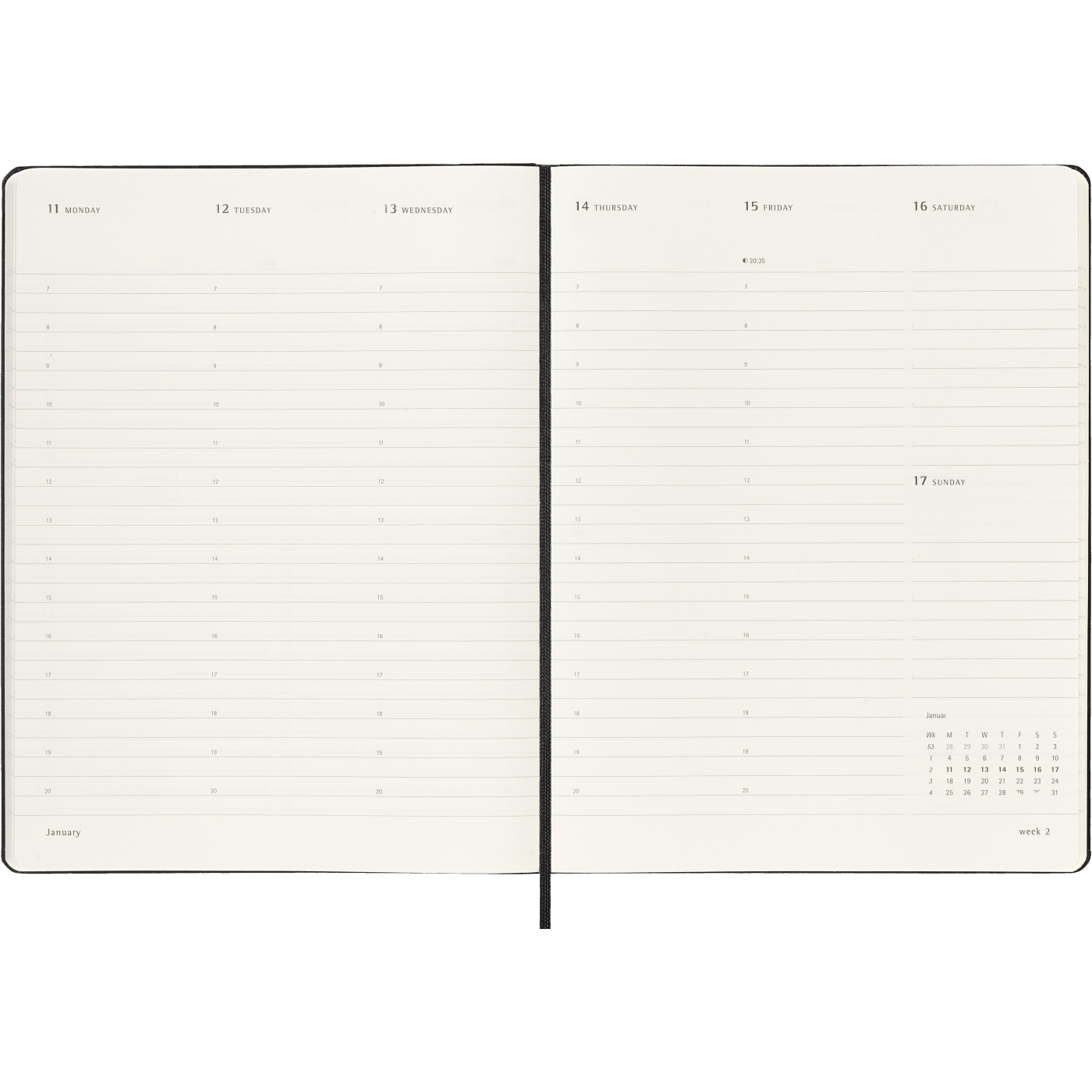 Calendrier 12M Weekly Vertical PRO 2027 Hardcover XL Black 