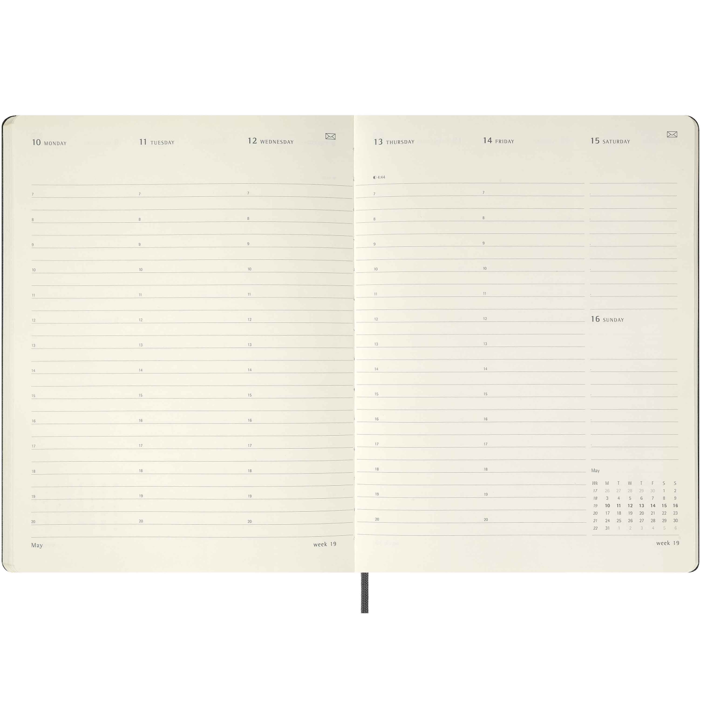 Calendrier 12M Smart PRO Digital Weekly Vertical 2027 XL Black