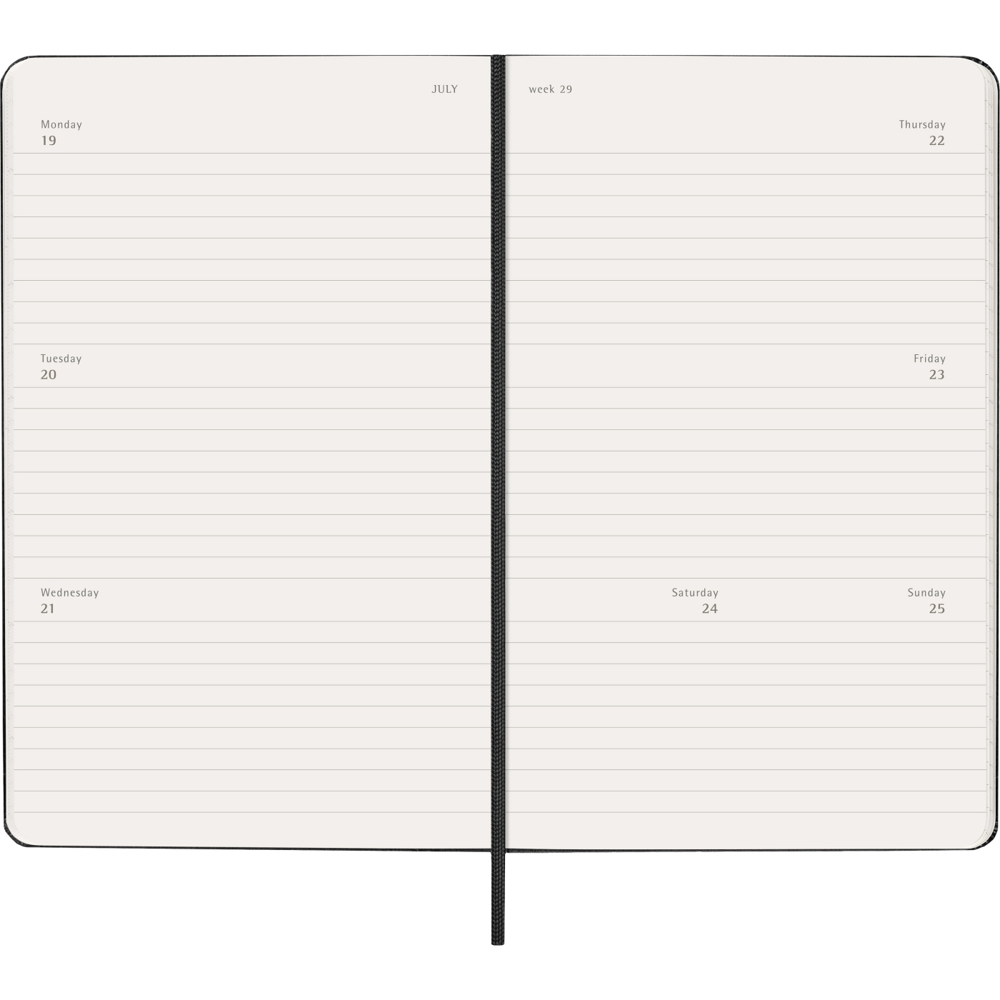 Calendrier 12M Weekly Horizontal 2027 Hardcover Large Black 