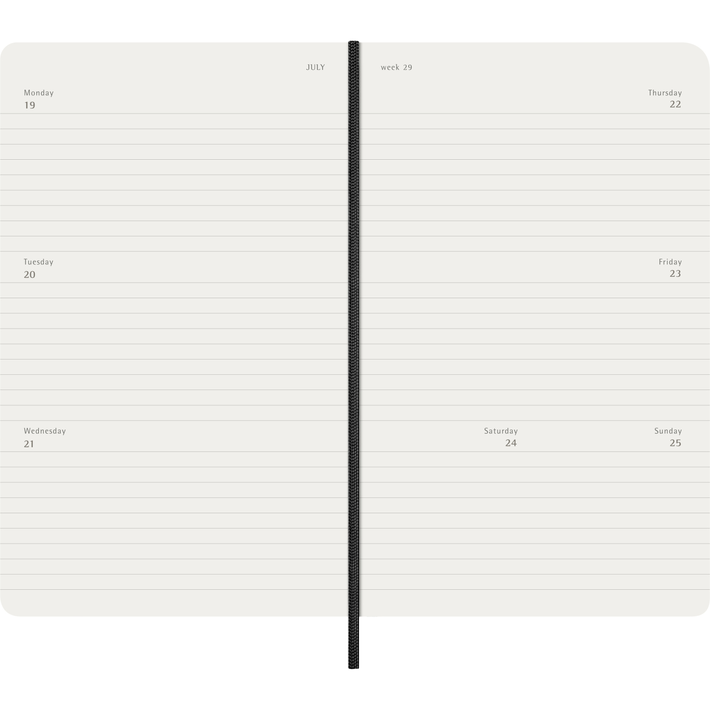 Calendrier 12M Weekly Horizontal 2027 Softcover Large Black