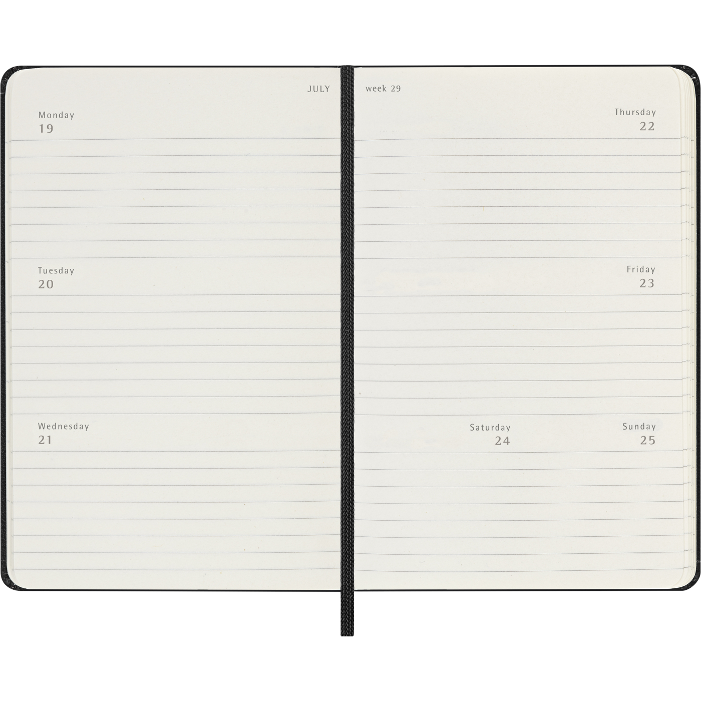 Calendrier 12M Weekly Horizontal 2027 Hardcover Pocket Black 