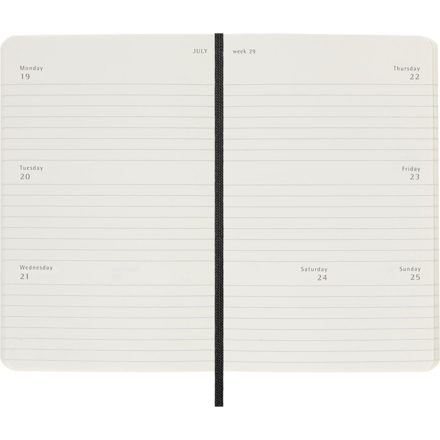 Calendrier 12M Weekly Horizontal 2027 Softcover Pocket Black 