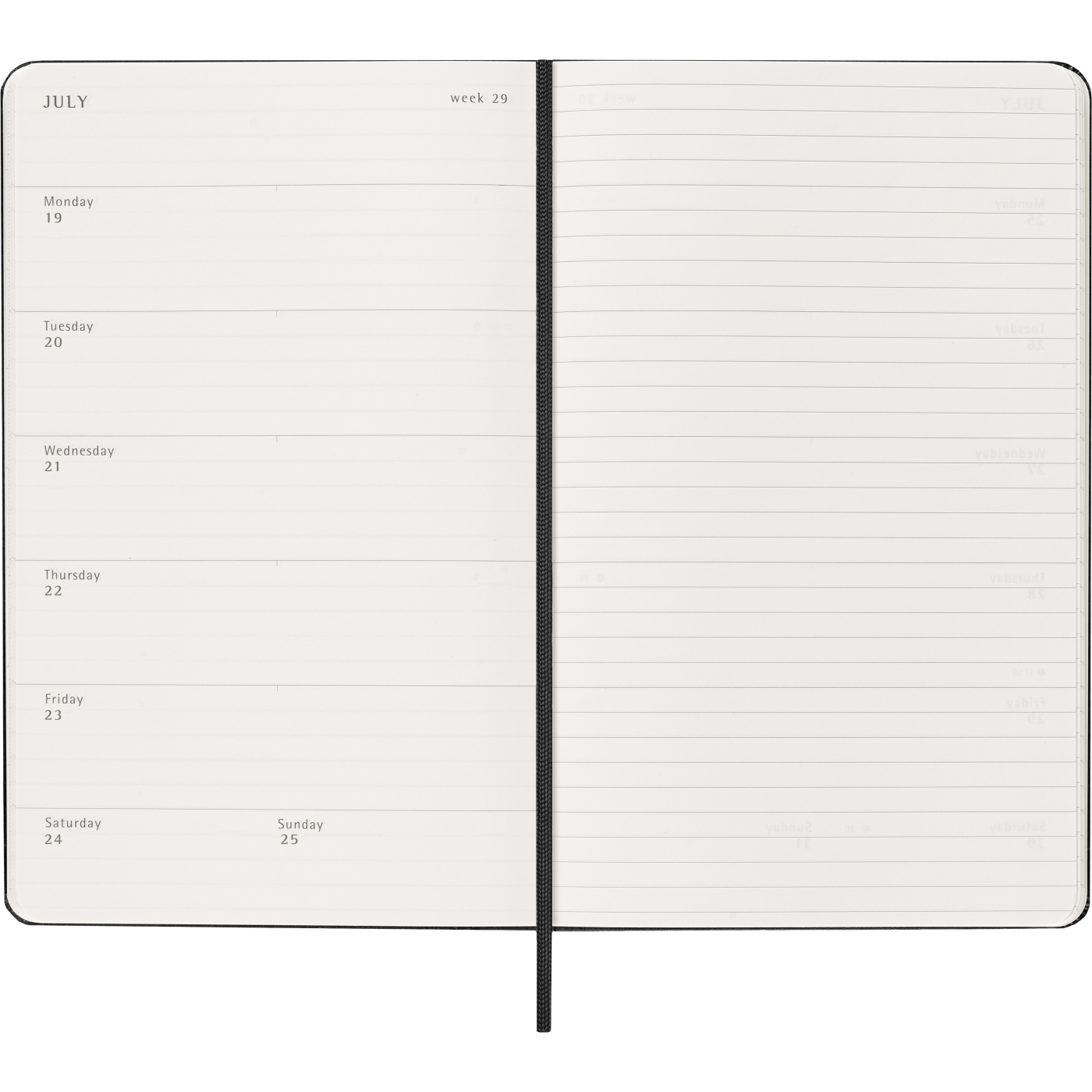 Calendrier 12M Weekly Notebook 2027 Hardcover Large Black 