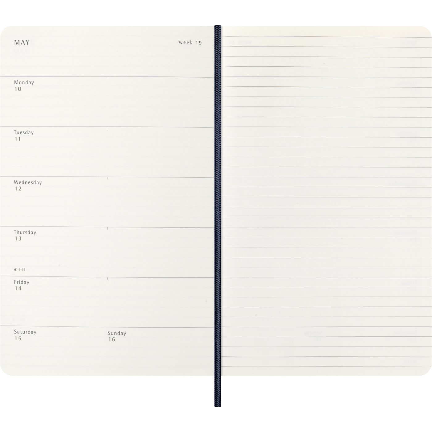 Calendrier 12M Weekly Notebook 2027 Softcover Large Sapphire Blue 