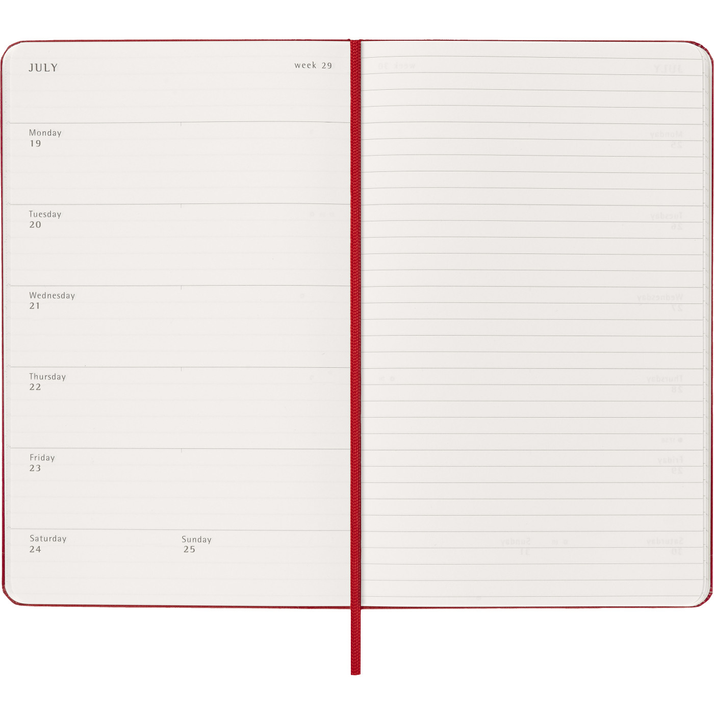 Calendrier 12M Weekly Notebook 2027 Hardcover Large Red 