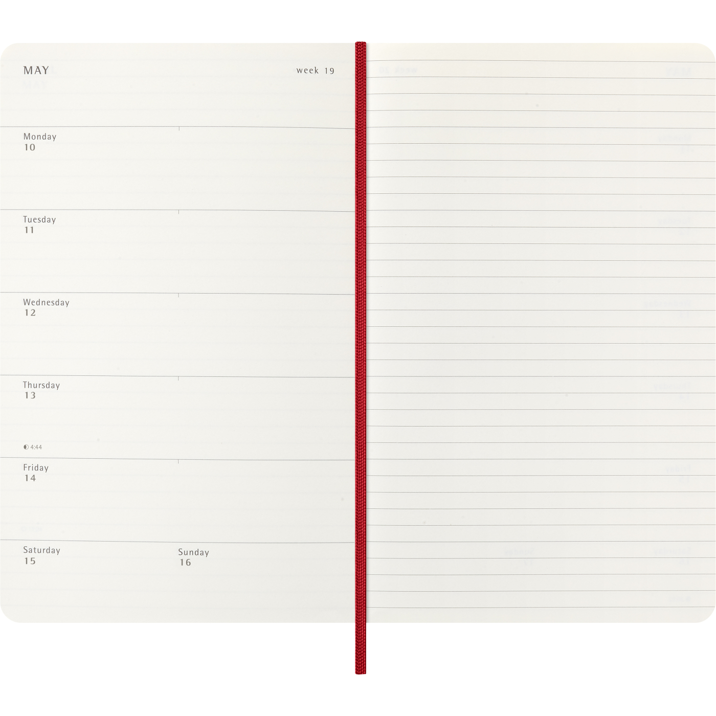 Calendrier 12M Weekly Notebook 2027 Softcover Large Red 