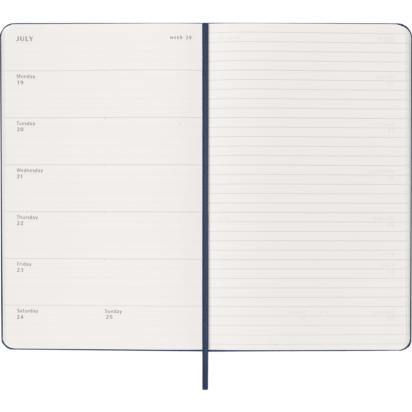 Calendrier 12M Weekly Notebook 2027 Hardcover Large Sapphire Blue 