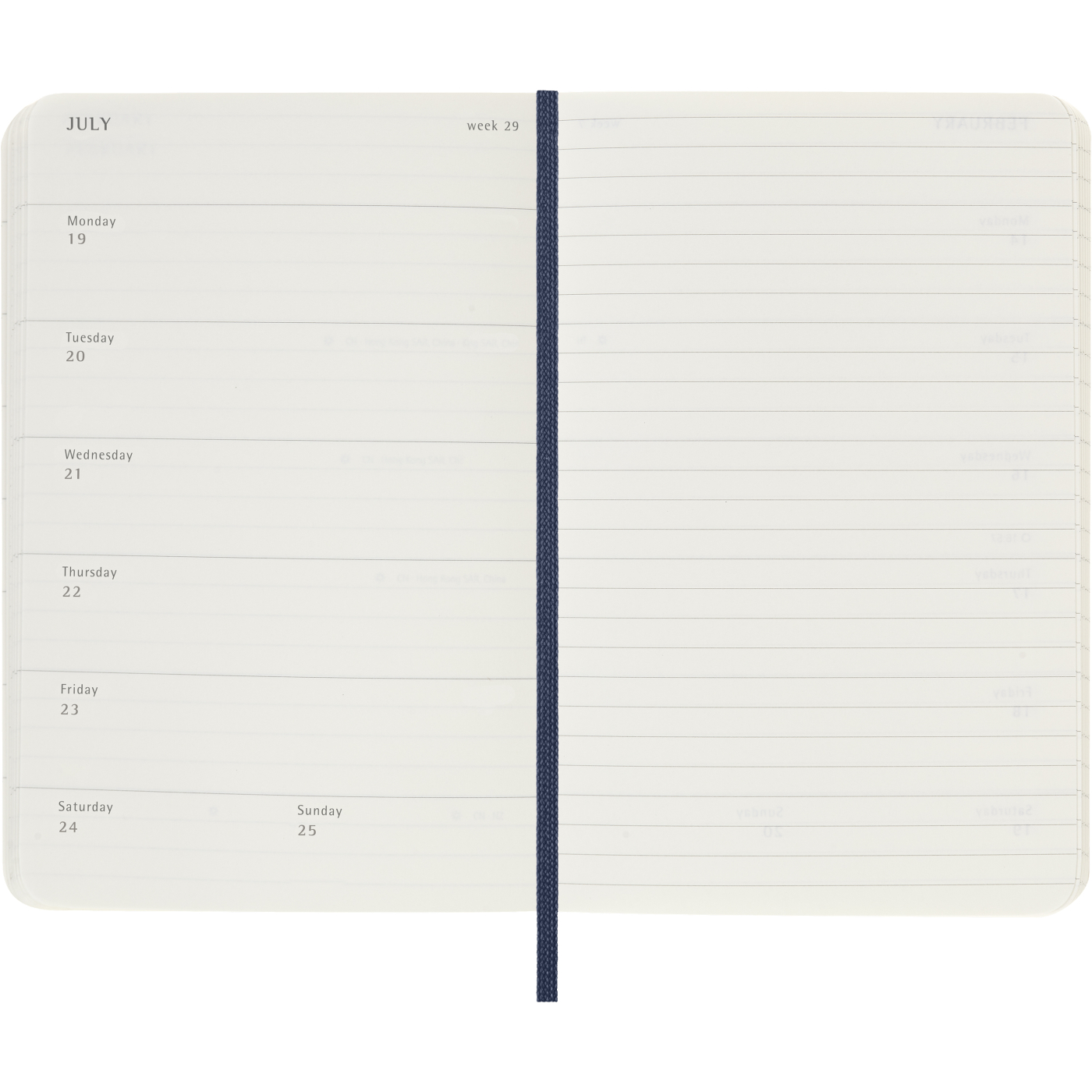 Calendrier 12M Weekly Notebook 2027 Softcover Pocket Sapphire Blue 
