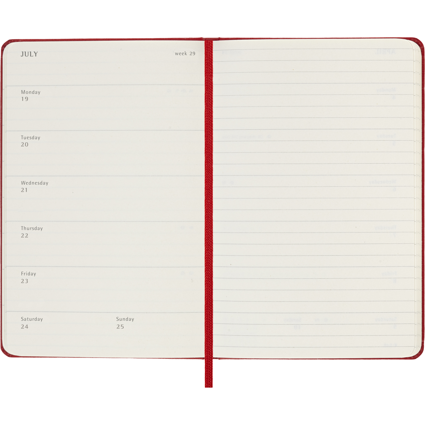 Calendrier 12M Weekly Notebook 2027 Hardcover Pocket Red 