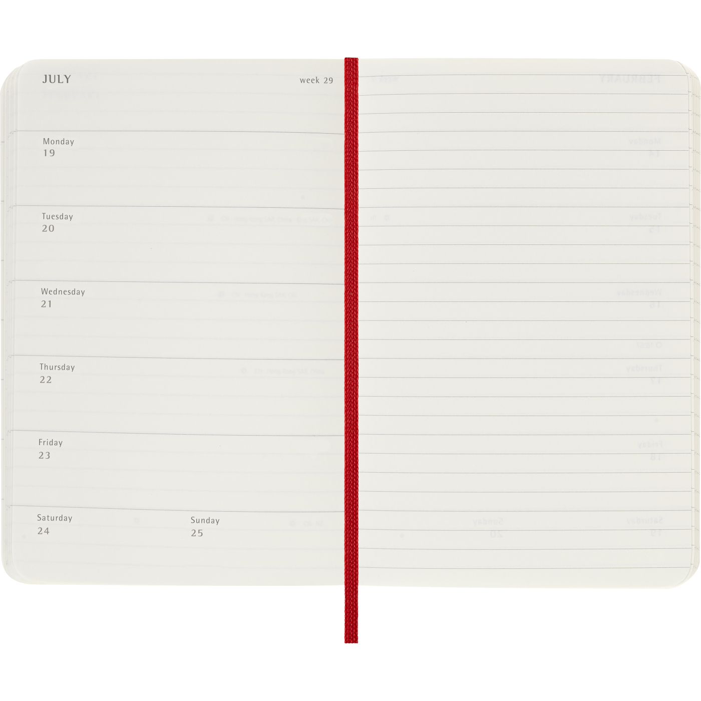 Calendrier 12M Weekly Notebook 2027 Softcover Pocket Red 
