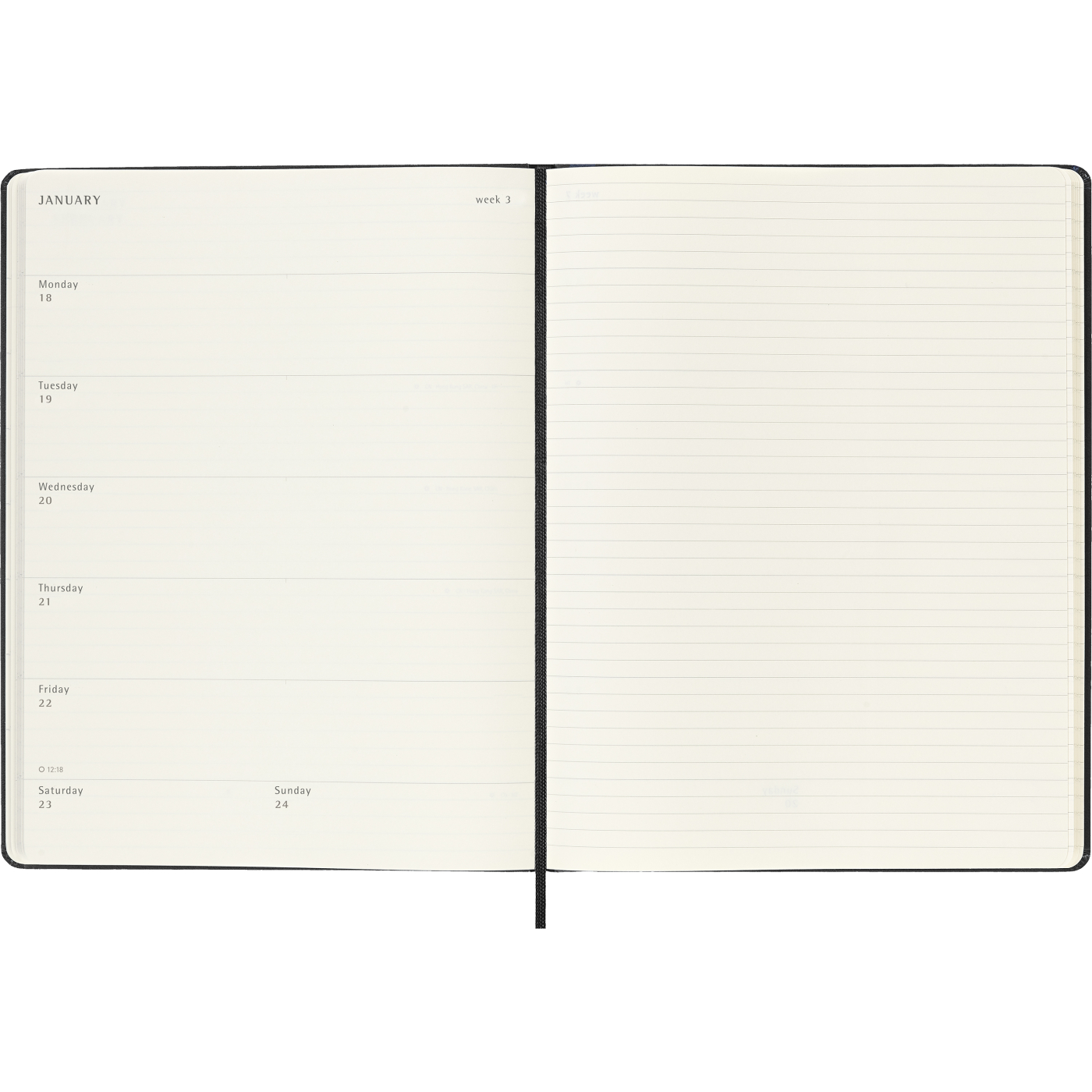 Calendrier 12M Weekly Notebook 2027 Hardcover XL Black 