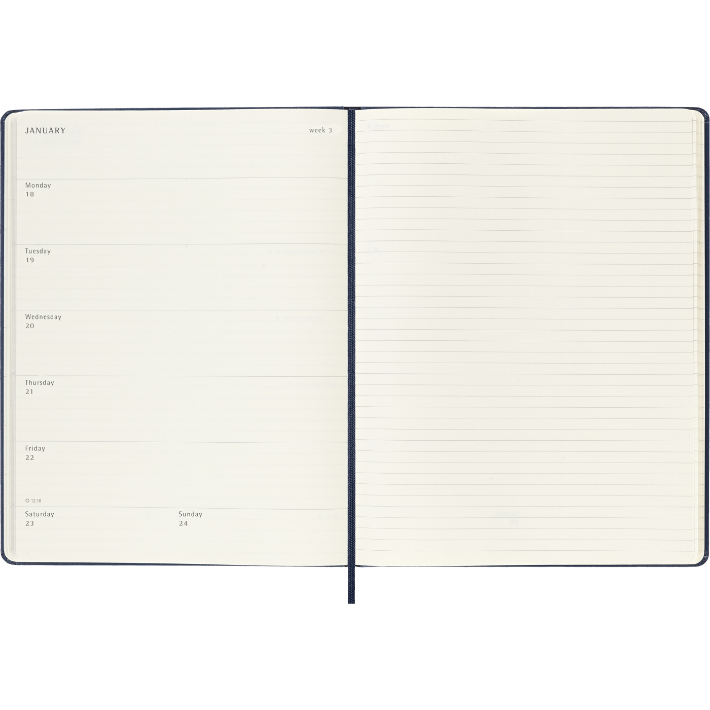 Calendrier 12M Weekly Notebook 2027 Hardcover XL Sapphire Blue 