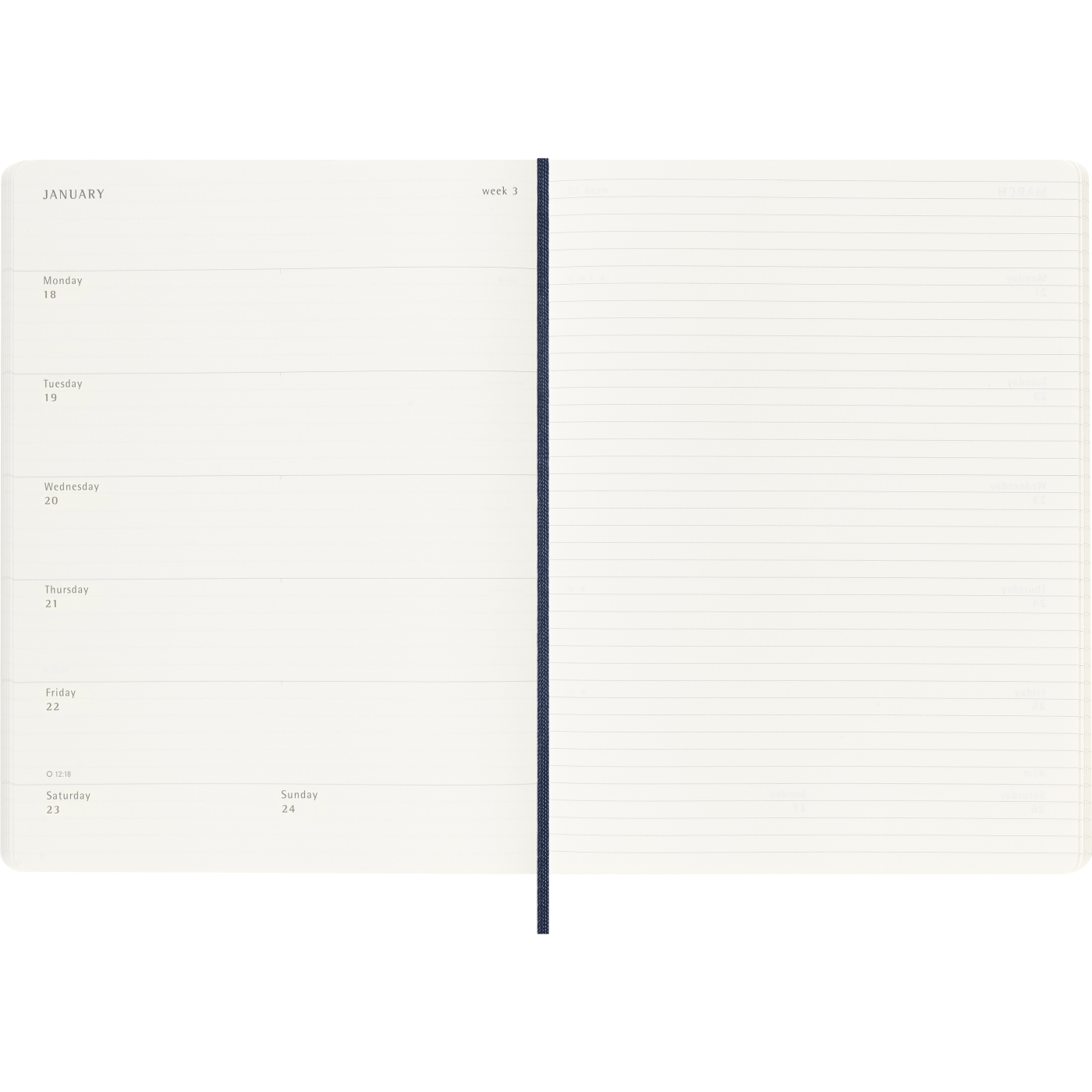 Calendrier 12M Weekly Notebook 2027 Softcover XL Sapphire Blue 
