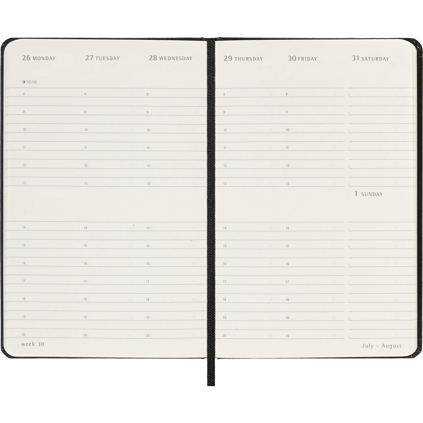 Calendrier 12M Weekly Vertical 2027 Hardcover Pocket Black 