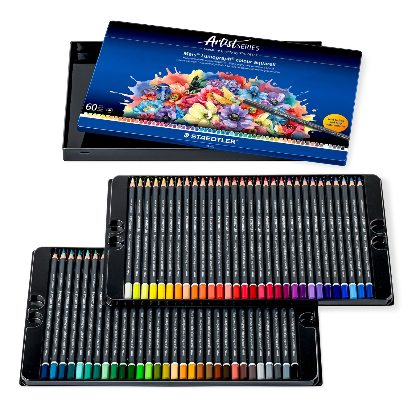 Crayons aquarellables Mars Lumograph ensemble de 60