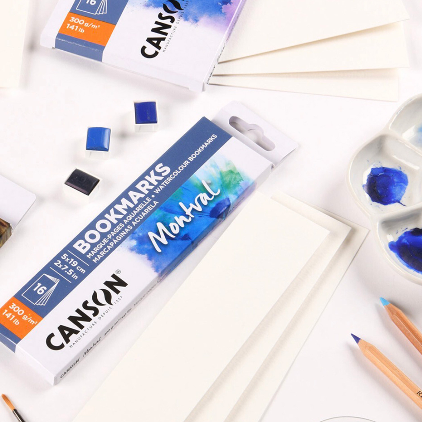 Montval Watercolour Bookmarks lot de 16