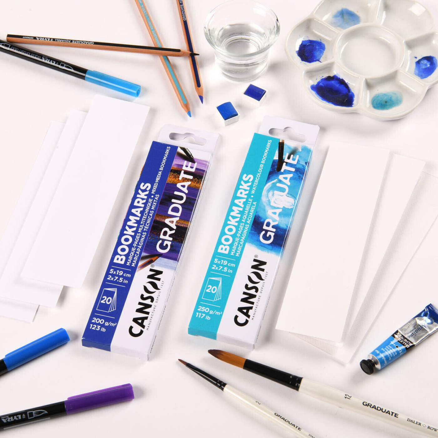 Graduate Watercolour Bookmarks lot de 20