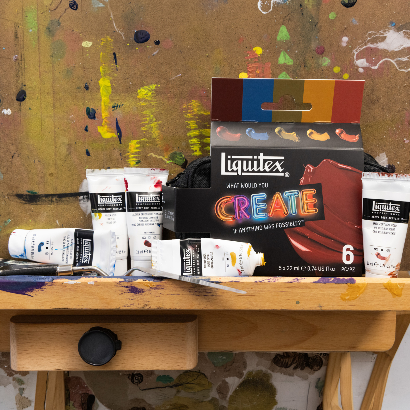Peinture acrylique Pro Heavy Body Retro Luxe Set 5 x 22 ml