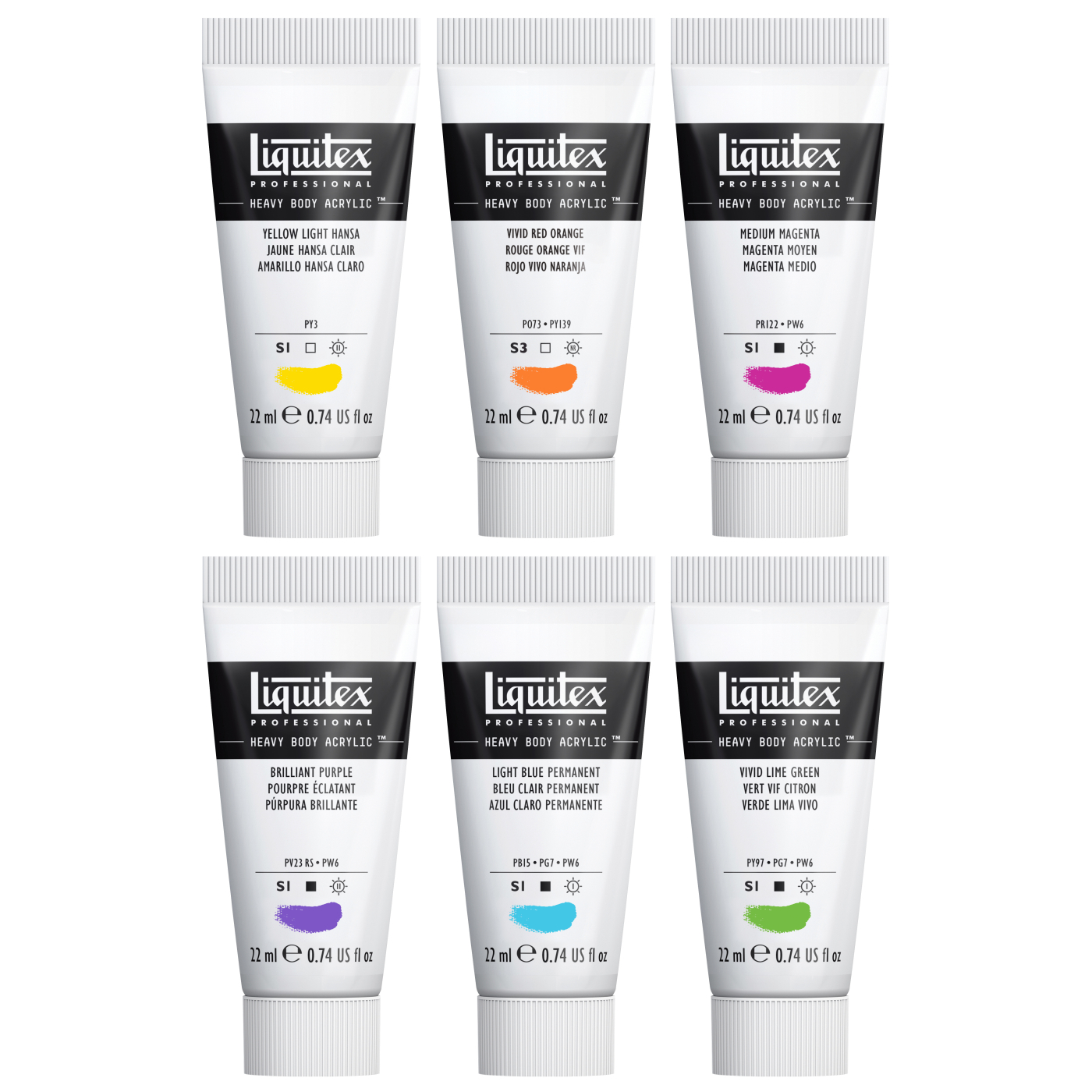 Peinture acrylique Heavy Body Vibrant Set 6x22 ml