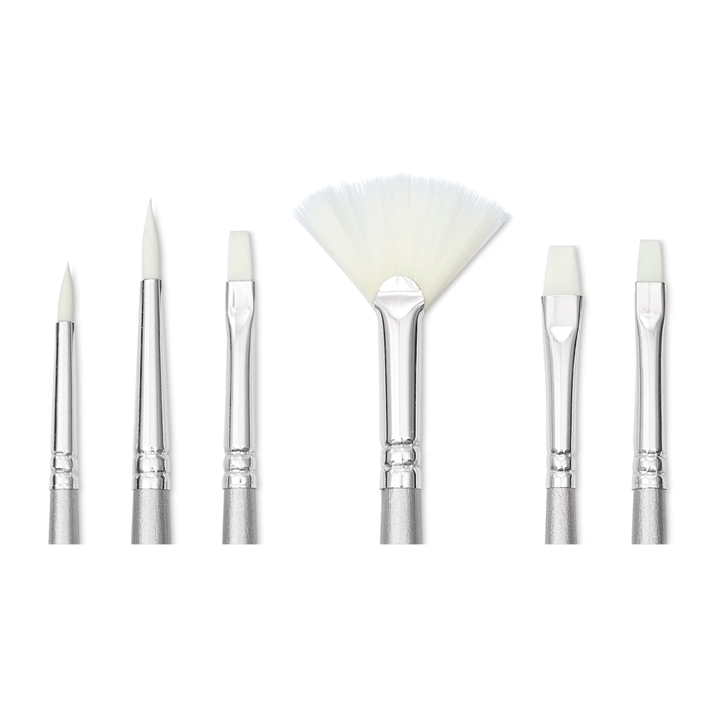 Pinceaux synthétiques Acrylique Short Handle Lot de 6