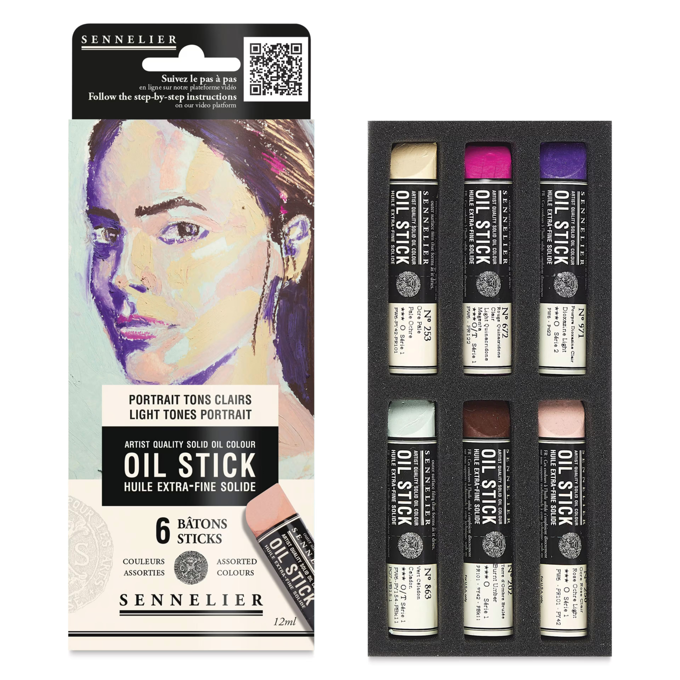 Oil Stick Mini 6 couleurs Light tones Portrait