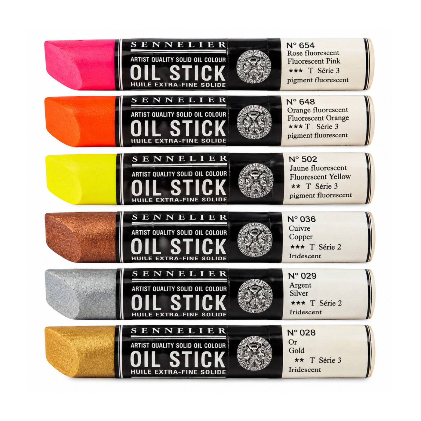Oil Stick Fluorescents & Métalliques 6 couleurs