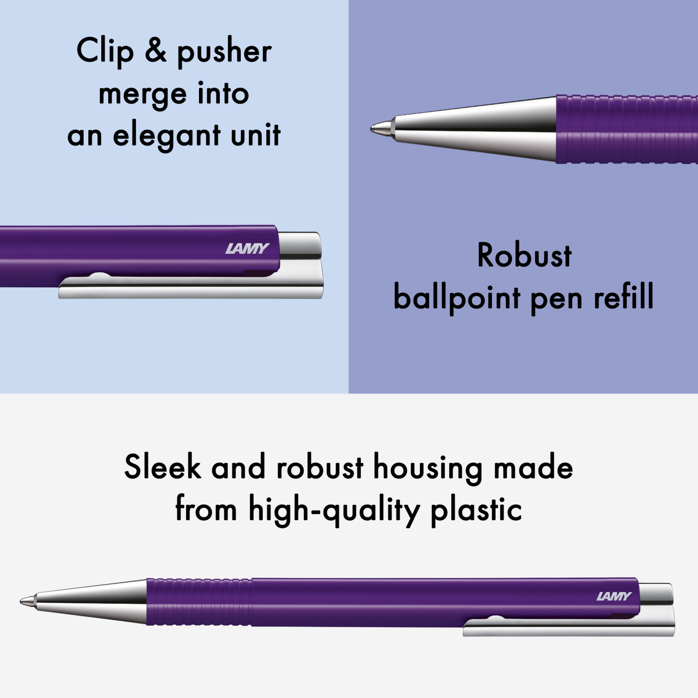 Logo M+ Aubergine Stylo à bille