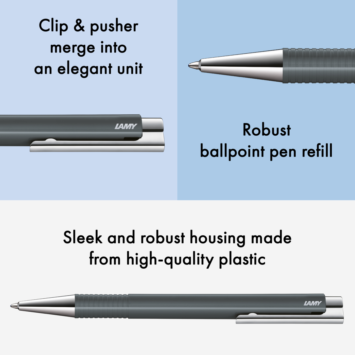 Logo M+ Anthracite Stylo à bille