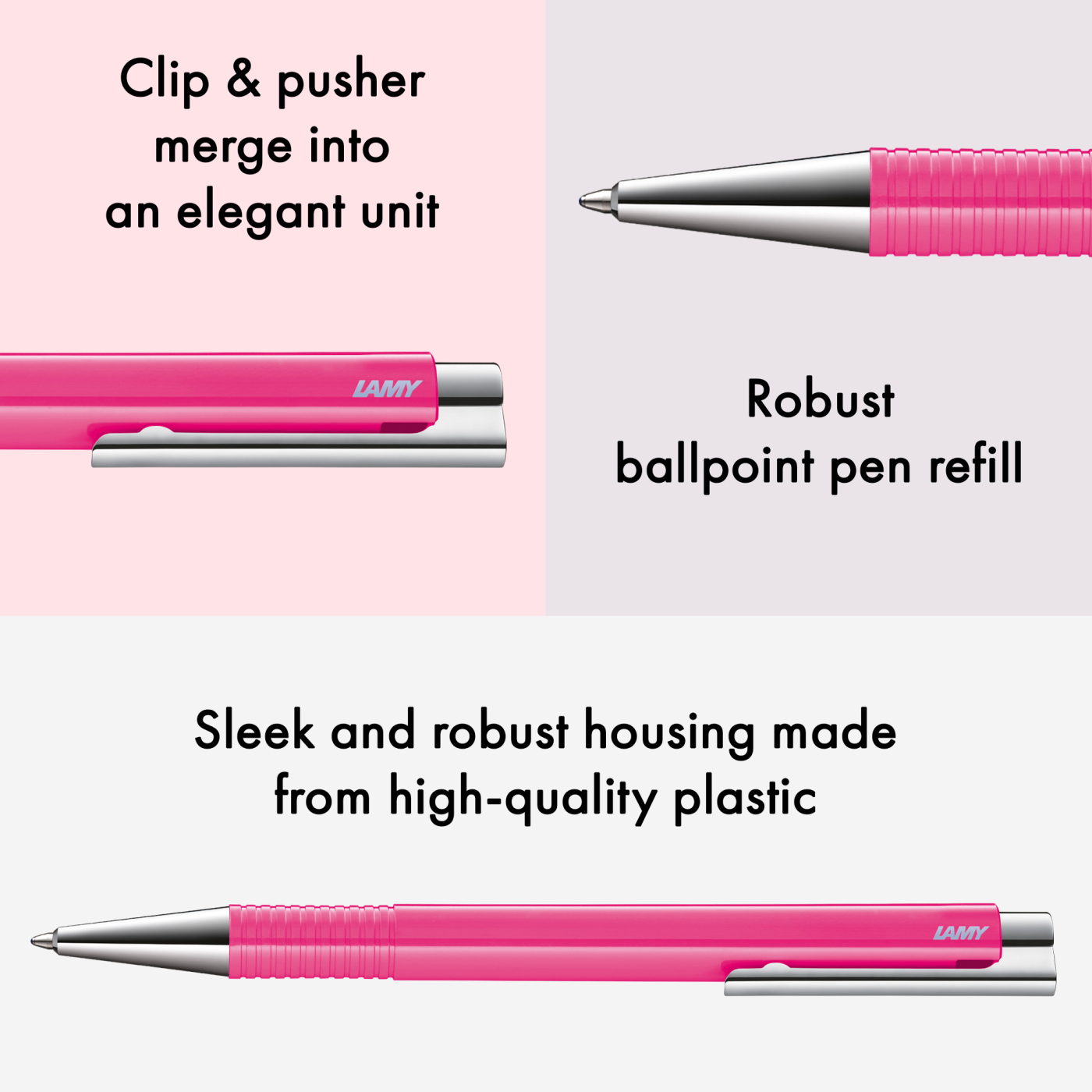 Logo M+ Neonpink Stylo à bille
