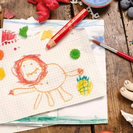 Woody 3-in-1 Crayons de Couleur Lot de 6 + taille-crayon (+3 ans) dans le groupe Kids / Crayons pours les enfants / Crayons de couleurs pour les enfants chez Pen Store (100443)