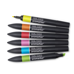 ProMarker ensemble de 6 Vibrant tones dans le groupe Stylos / Crayons d'artistes / Feutres d'illustrations chez Pen Store (100544)
