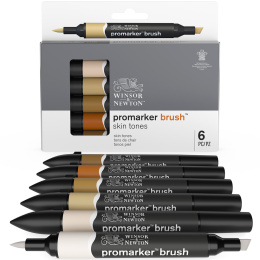 ProMarker Brush ensemble de 6 Skin Tones dans le groupe Stylos / Crayons d'artistes / Feutres d'illustrations chez Pen Store (100553)