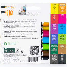 ProMarker Brush Vibrant Tones ensemble de 12 + mélangeur dans le groupe Stylos / Crayons d'artistes / Feutres d'illustrations chez Pen Store (100557)