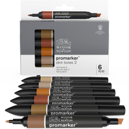 ProMarker ensemble de 6 Skin Tones 2 dans le groupe Stylos / Crayons d'artistes / Feutres d'illustrations chez Pen Store (100564)