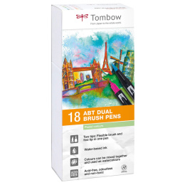 ABT Dual Brush Pen ensemble de 18 Pastel dans le groupe Stylos / Crayons d'artistes / Feutres pinceaux chez Pen Store (101096)