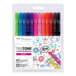 TwinTone Marker Bright lot de 12 dans le groupe Stylos / Crayons d'artistes / Feutres chez Pen Store (101103)