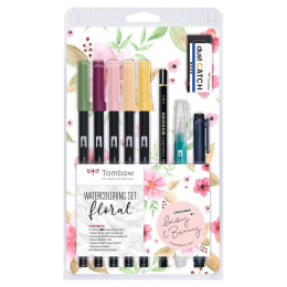 Watercoloring set Floral dans le groupe Stylos / Crayons d'artistes / Feutres pinceaux chez Pen Store (101263)