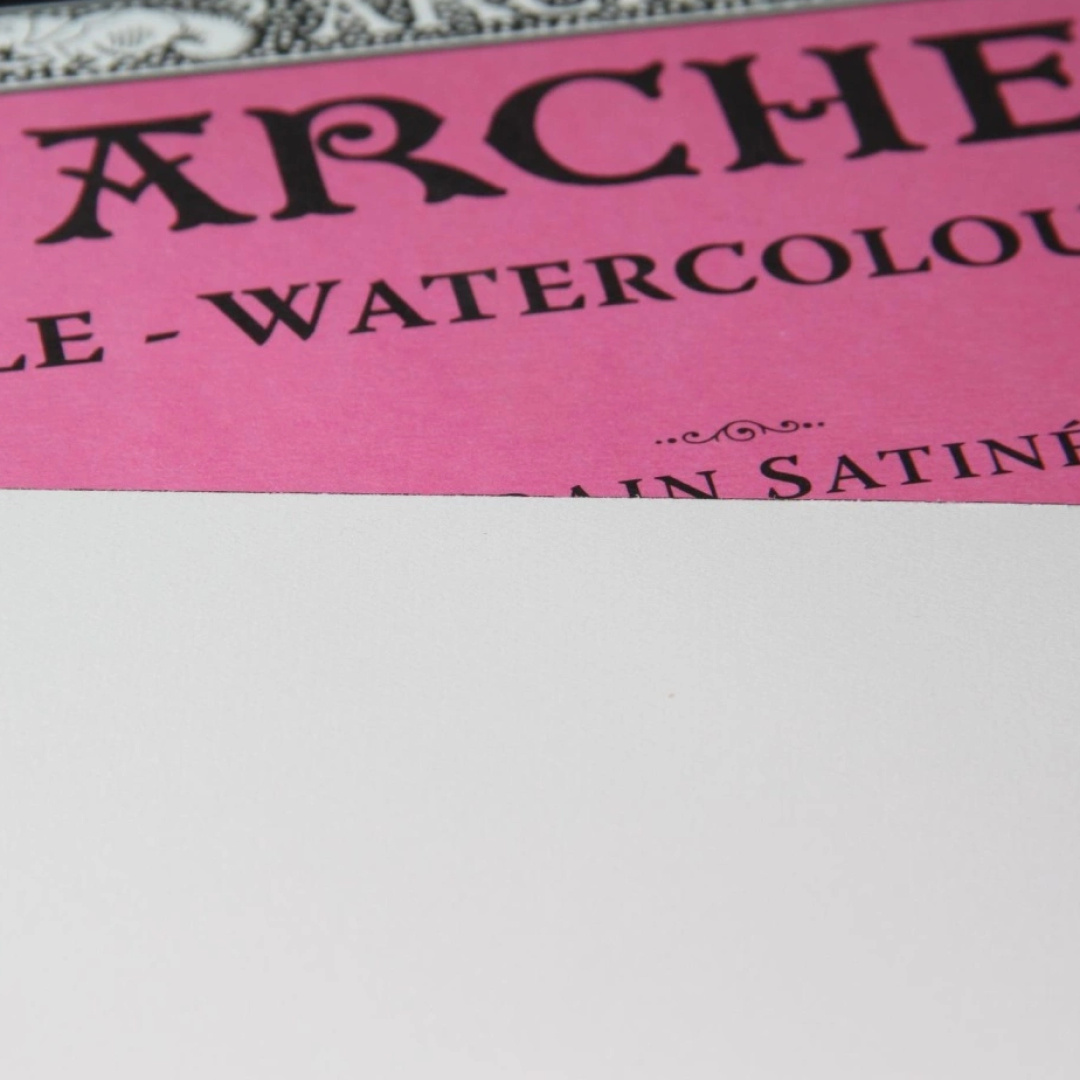 Arches- Bloc Enc 23x31 12H Aquarelle 100% Satin 300g Nat, A1795097, Blanc Naturel - 2