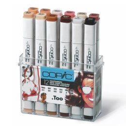 Marker Lot de 12 Skin tones dans le groupe Stylos / Crayons d'artistes / Feutres d'illustrations chez Pen Store (103314)