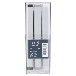 Classic Lot de 12 Toner Gray dans le groupe Stylos / Crayons d'artistes / Feutres d'illustrations chez Pen Store (103318)