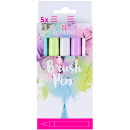 Brush Pen Pastel ensemble de 5 dans le groupe Stylos / Crayons d'artistes / Feutres pinceaux chez Pen Store (103709)